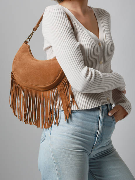 Schoudertas Velvet Milano Bruin velvet VE25064 ander zicht 1